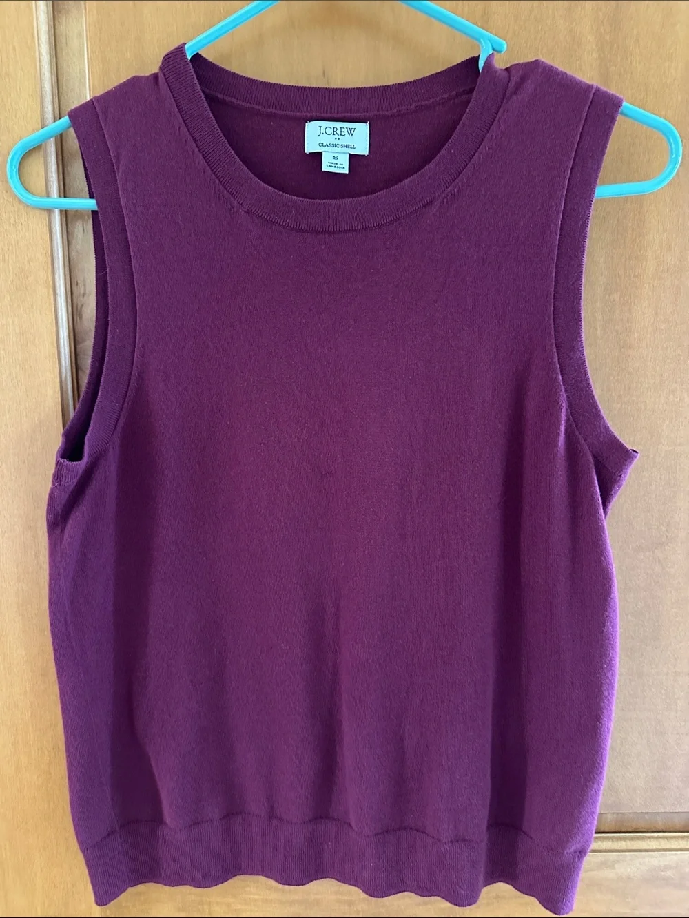 J.Crew Women's Sleeveless Knit Classic Shell - Maroon Small 100% Cotton
